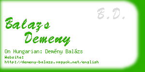 balazs demeny business card