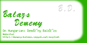 balazs demeny business card